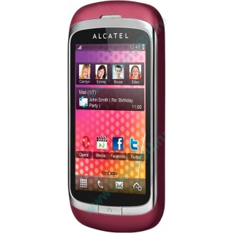 Красно-розовый телефон Alcatel One Touch 818 (Крым)